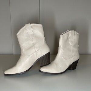 Target Cream Ankle Booties